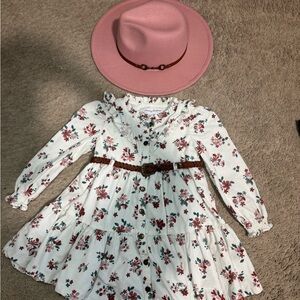 Tommy Bahama White Floral Dress with Pink and Green Accents-2T